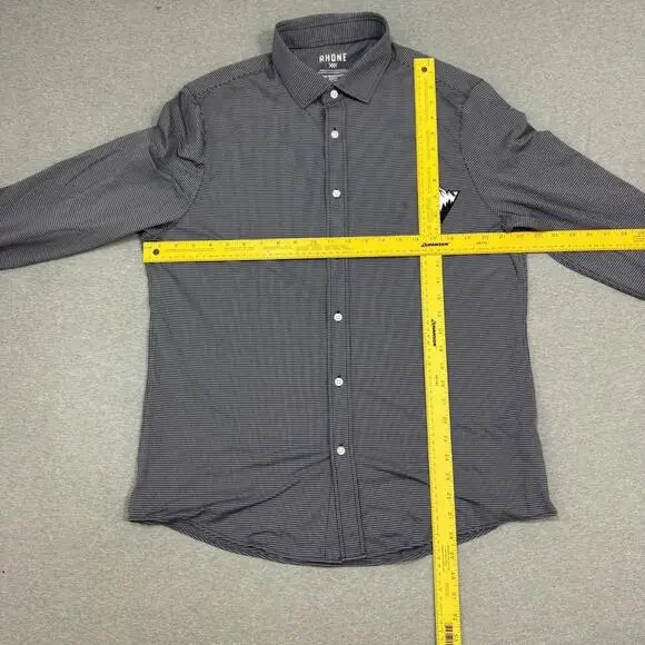 Men's Rhone Commuter Shirt Slim Fit Size XL Black White Gingham - Picture 2 of 8